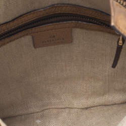 مملوكة مسبقًا Gucci Gold Embossed Leather Small Studded Pelham Hobo