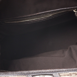 Pre Owned Gucci Beige/Brown Horsebit Canvas and Leather Small Treasure Boston Bag