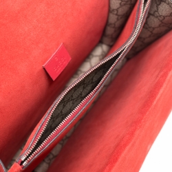 Pre Owned حقيبة كتف غوتشي Dionysus  متوسطة سويدي وكانفاس سوبريم GG حمراء / بيج