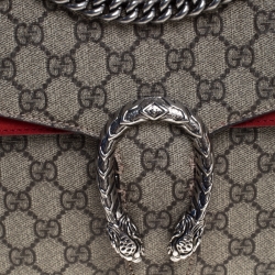 Pre Owned حقيبة كتف غوتشي Dionysus  متوسطة سويدي وكانفاس سوبريم GG حمراء / بيج