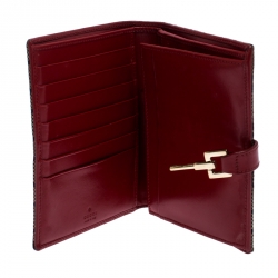 Gucci Beige/red GG Canvas Jackie Compact Wallet