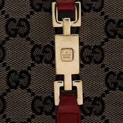 Gucci Beige/red GG Canvas Jackie Compact Wallet