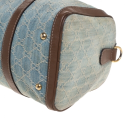 Pre Owned Gucci Blue GG Denim Medium Boston Bag