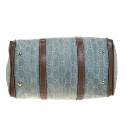 Pre Owned Gucci Blue GG Denim Medium Boston Bag