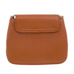Pre Owned Gucci Orange Leather 1973 Small Chain Crossbody Bag