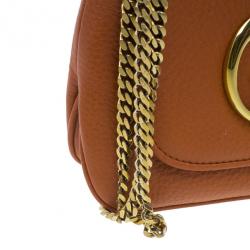 Pre Owned Gucci Orange Leather 1973 Small Chain Crossbody Bag