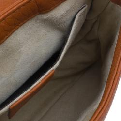 Pre Owned Gucci Orange Leather 1973 Small Chain Crossbody Bag