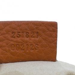 Pre Owned Gucci Orange Leather 1973 Small Chain Crossbody Bag