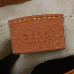 Pre Owned Gucci Orange Leather 1973 Small Chain Crossbody Bag