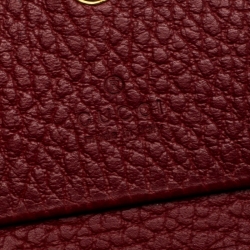 Gucci Red Leather GG Marmont Compact Folded Wallet