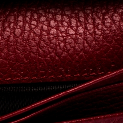 Gucci Red Leather GG Marmont Compact Folded Wallet