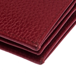 Gucci Red Leather GG Marmont Compact Folded Wallet