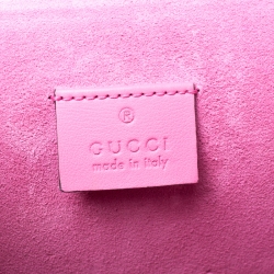 Pre Owned حقيبة كتف غوتشي Dionysus  مزخرفة كريستال سويدي وكانفاس سوبريم GG بيج/ وردية