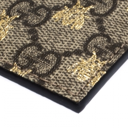 Gucci Black/Beige GG Supreme Canvas Bees Card Holder