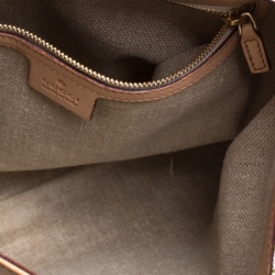 Pre Owned Gucci Beige Floral Canvas and Leather Hasler Horsebit Hobo