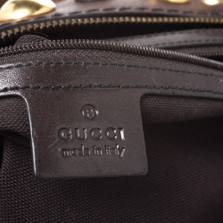 Pre Owned Gucci Beige/Brown GG Crystal Canvas Large Babouska Crest Dome Bag