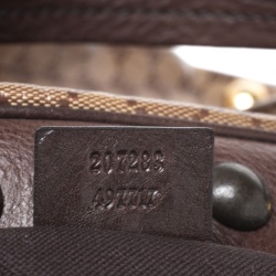 Pre Owned Gucci Beige/Brown GG Crystal Canvas Large Babouska Crest Dome Bag