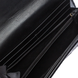 Gucci Black Guccissima Leather GG Icon Continental Wallet