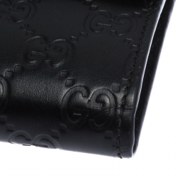 Gucci Black Guccissima Leather GG Icon Continental Wallet
