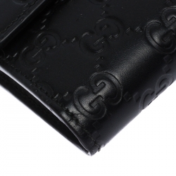 Gucci Black Guccissima Leather GG Icon Continental Wallet