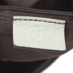 Pre Owned Gucci Beige/Mint Green GG Canvas Large D Ring Hobo