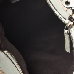 Pre Owned Gucci Beige/Mint Green GG Canvas Large D Ring Hobo