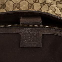 Pre Owned Gucci Monogram GG Canvas Interlocking Medium Tote With Interlocking G Ornament and Studs
