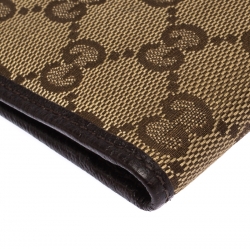 Gucci Beige/Brown GG Canvas Web Continental Wallet