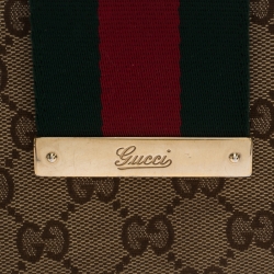 Gucci Beige/Brown GG Canvas Web Continental Wallet