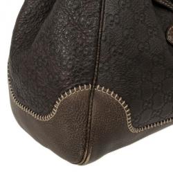 Pre Owned Gucci Brown Guccissima Leather New Pelham Large Shoulder Bag