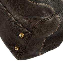 Pre Owned Gucci Brown Guccissima Leather New Pelham Large Shoulder Bag