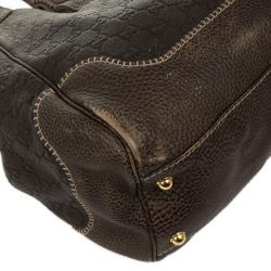 Pre Owned Gucci Brown Guccissima Leather New Pelham Large Shoulder Bag