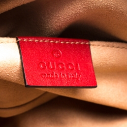 Gucci Red Matelassé Leather GG Marmont Belt Bag
