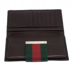 Gucci Beige/Brown GG Canvas Web Continental Wallet