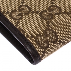Gucci Beige/Brown GG Canvas Web Continental Wallet