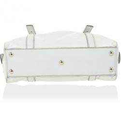 Pre Owned Gucci White Dialux 'Britt' Small Boston Bag