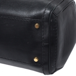 Pre Owned Gucci Black Leather Medium GG Running Tote