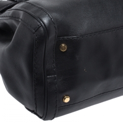 Pre Owned Gucci Black Leather Medium GG Running Tote