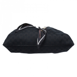 Pre Owned حقيبة غوتشي وشاح Positano كانفاس GG سوداء