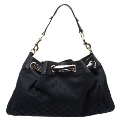 Pre Owned حقيبة غوتشي وشاح Positano كانفاس GG سوداء