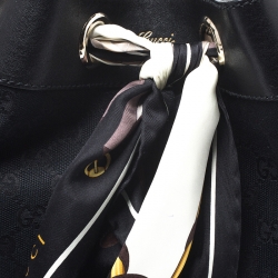 Pre Owned حقيبة غوتشي وشاح Positano كانفاس GG سوداء