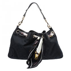 Pre Owned حقيبة غوتشي وشاح Positano كانفاس GG سوداء