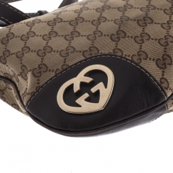Pre Owned Gucci Beige/Ebony GG Canvas Lovely Crossbody Bag
