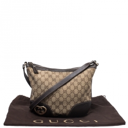 Pre Owned Gucci Beige/Ebony GG Canvas Lovely Crossbody Bag