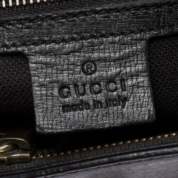 Pre Owned Gucci Black Leather Medium Bright Bit Tote