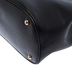 Pre Owned Gucci Black Leather Medium Bright Bit Tote