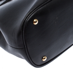 Pre Owned Gucci Black Leather Medium Bright Bit Tote