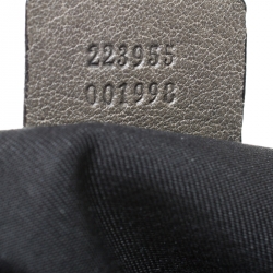 Pre Owned حقيبة كتف غوتشي هورسبيت New Pelham كبيرة جلد وكانفاس GG بنية/ رمادية