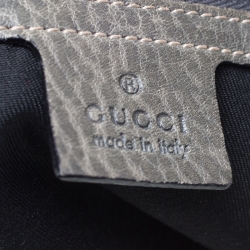 Pre Owned حقيبة كتف غوتشي هورسبيت New Pelham كبيرة جلد وكانفاس GG بنية/ رمادية