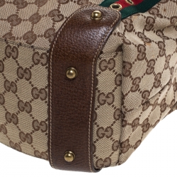 مملوكة مسبقًا Gucci Beige/Brown GG Canvas Medium Grommet Pelham Shoulder Bag